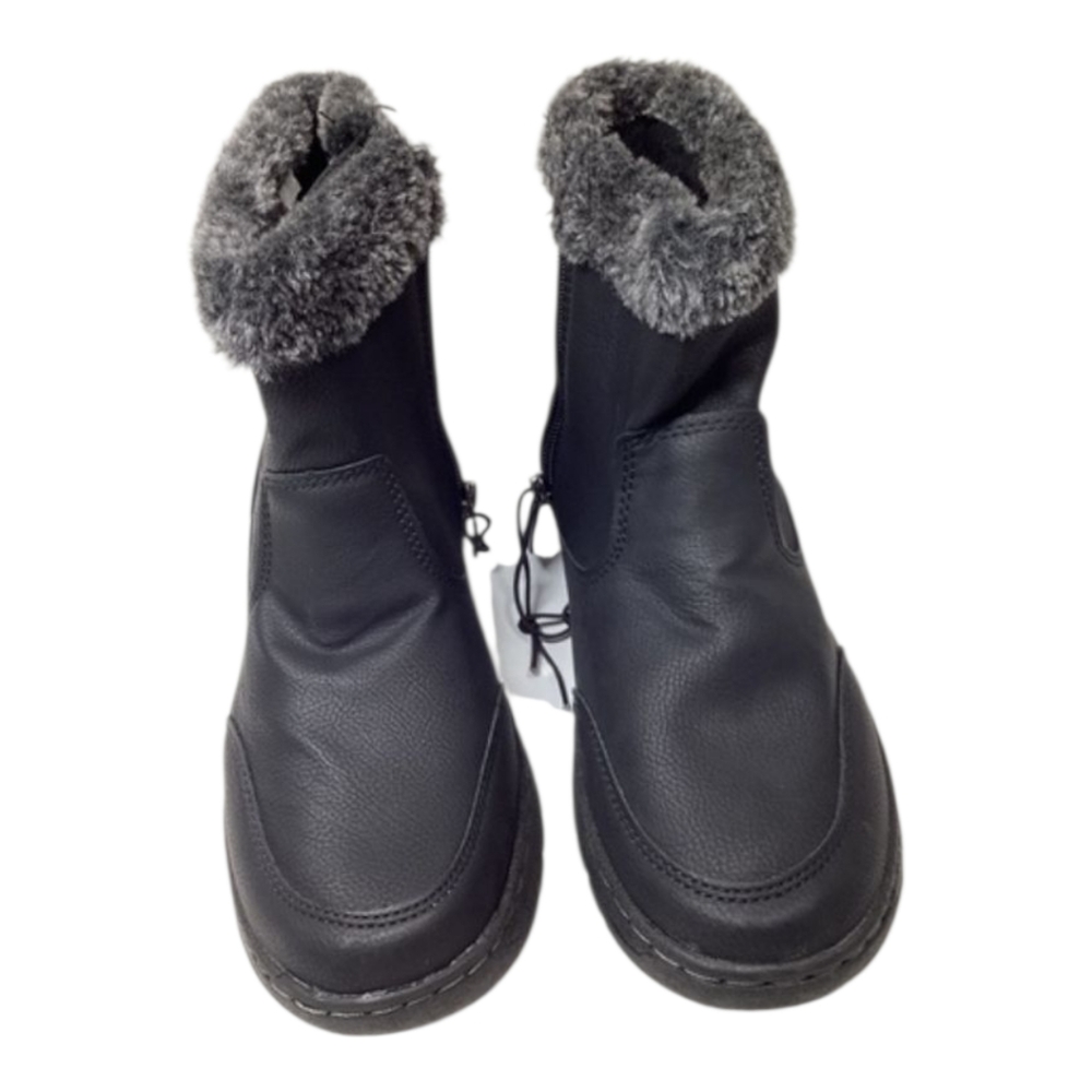 Khombu Addison Black Faux Fur Lined Side  All Weather Boots‎ Women's Size 7